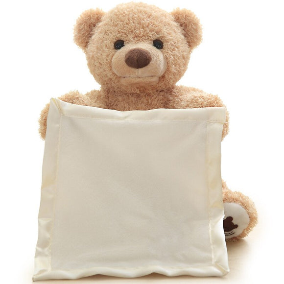 30Cm Robot Teddybeer Verstoppertje Geanimeerde Elektronische Beer Muziek Knuffel Pluche Talking Spelen Seek Verlegen Beer gift Voor Kids|Elektronische Huisdieren|
