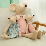Schattige Muis knuffel met roze en groene kraag