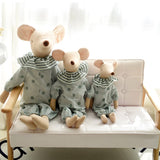 Schattige Muis knuffel met roze en groene kraag