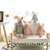 Schattige Muis knuffel met roze en groene kraag