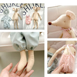 Schattige Muis knuffel met roze en groene kraag