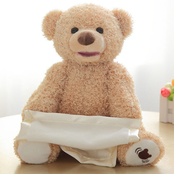 Pratende & bewegende 'kiekeboe' teddybeer