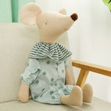 Schattige Muis knuffel met roze en groene kraag